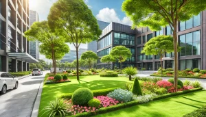 landscaped commercial property